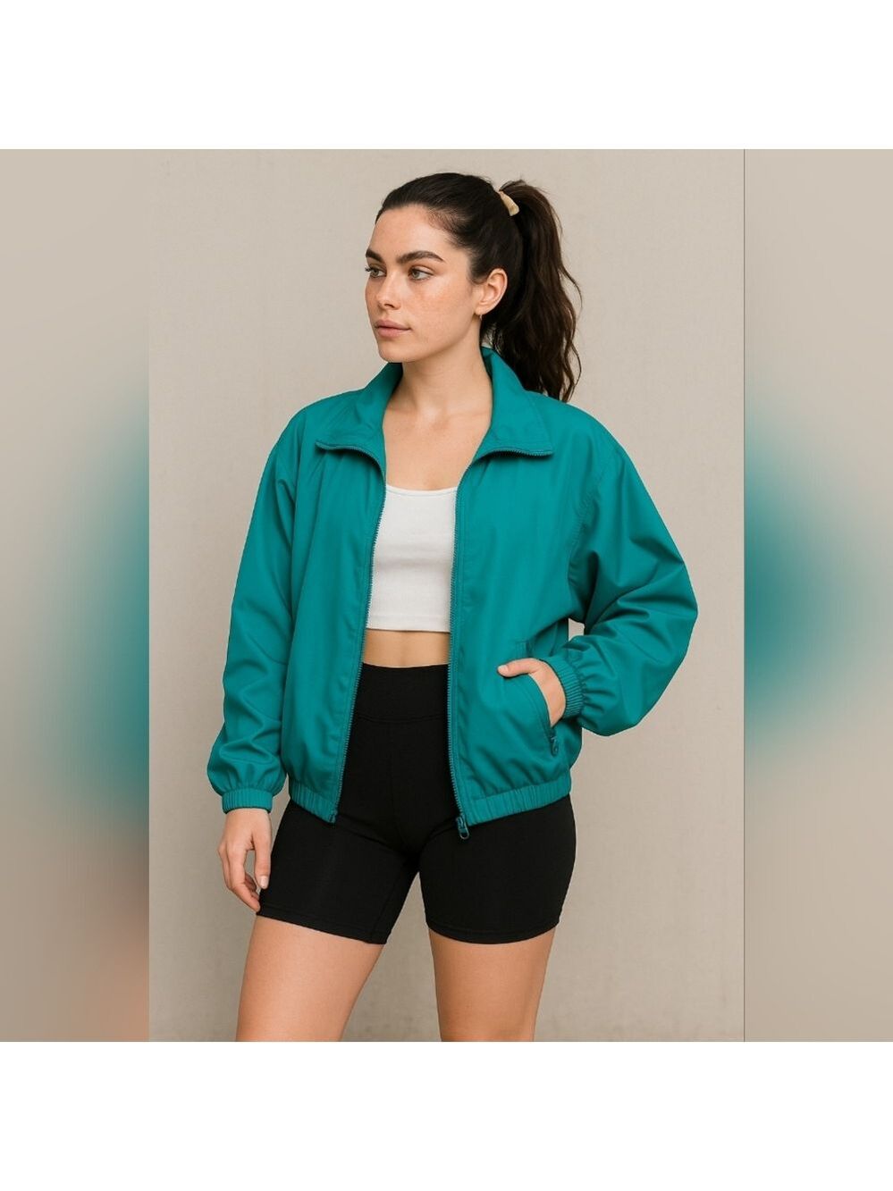 Vintage 90s Koret Sport Jacket, teal, size Medium, retro